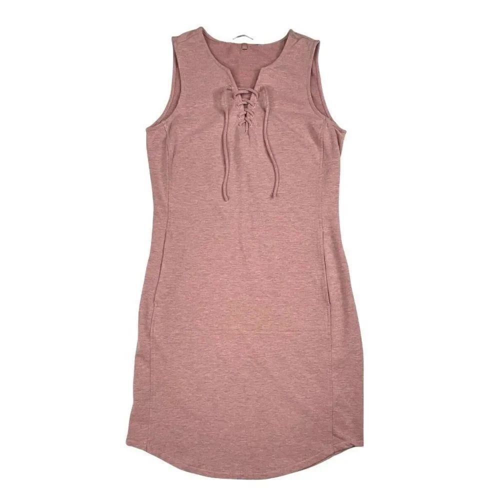 QOR Sleeveless Lace Up Performance Dress Pink